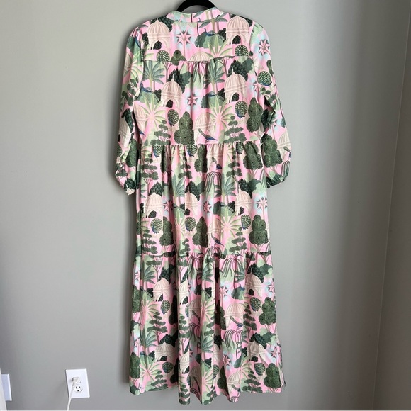 The Boho Maxi Dress Vibrant Peacock Blue Door Boutique Pink Gorgeous Button S - Picture 5 of 10